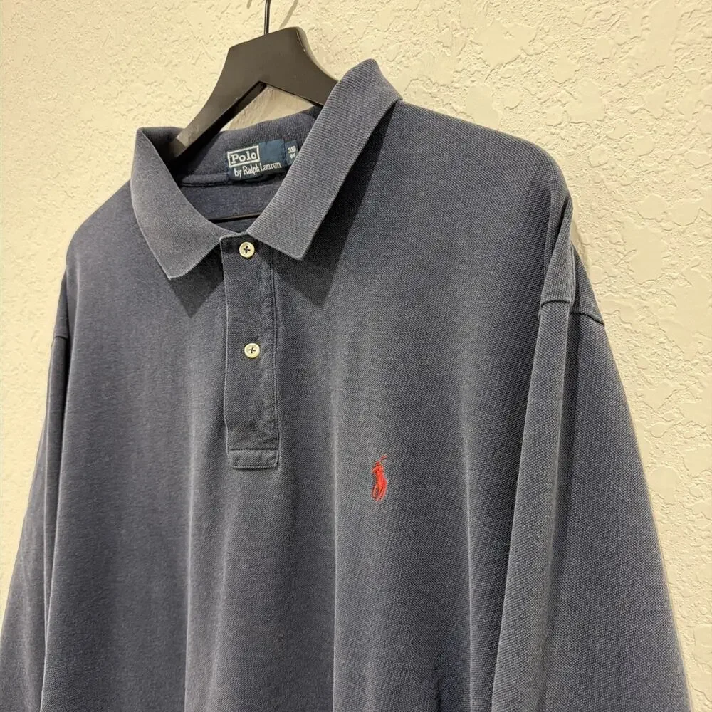 Polo Ralph Lauren Vintage Longsleeve Navy Men’s Size 3XB Red Pony